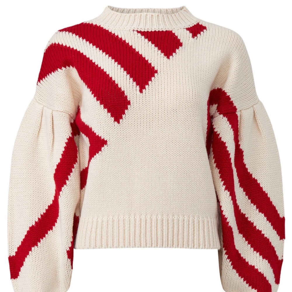 Sachin & Babi Turner Geo Sweater in red and cream, XL